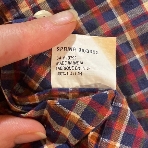 Vintage Plaid Timberland Classic Fit Short Sleeve Shirt Logo Pocket Butt… - Picture 4 of 6